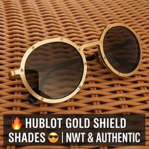 Hublot Tech Shield Sunglasses H006 Gold/Bue in Pristine Condition With CASE